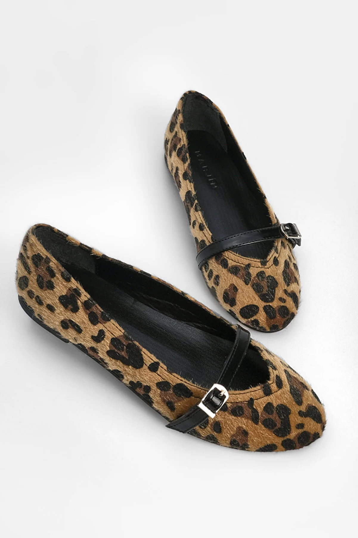 Marjin  Damen Ballerinas mit Riemen Tariz Leopard