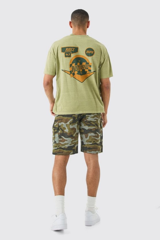 Lockere Camouflage Cargo-Shorts