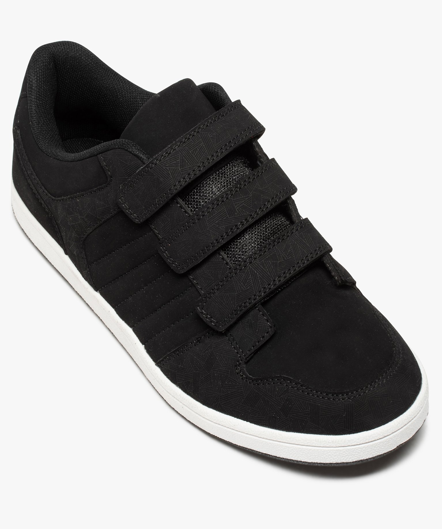 Baskets homme style skateshoes unies fermeture scratchs noir | GEMO