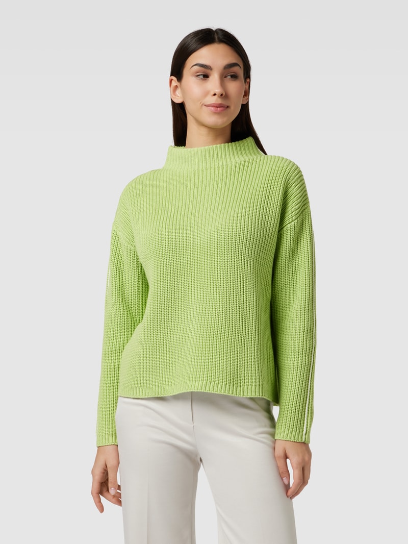 Strickpullover mit Stehkragen Modell 'Puntsi' in hellgrün
