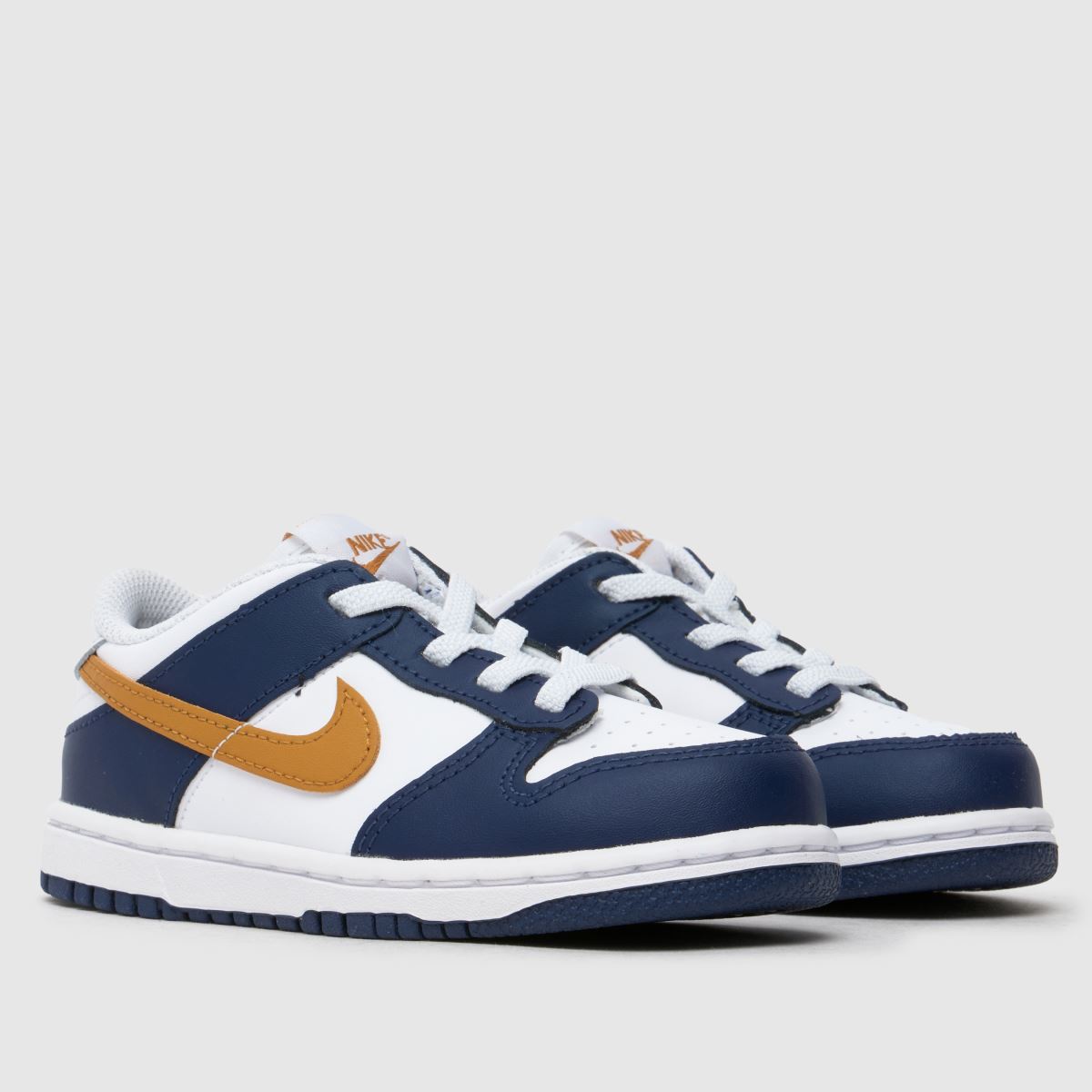 Nike marinblå och vita Dunk Low pojkar småbarnsskor