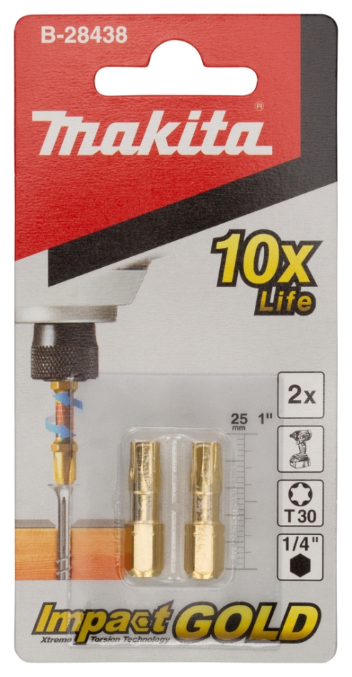 Makita dodatki B-28438 XTT udarni izvijačni nastavek oblika C Torx 30 25 mm na 2 kosa