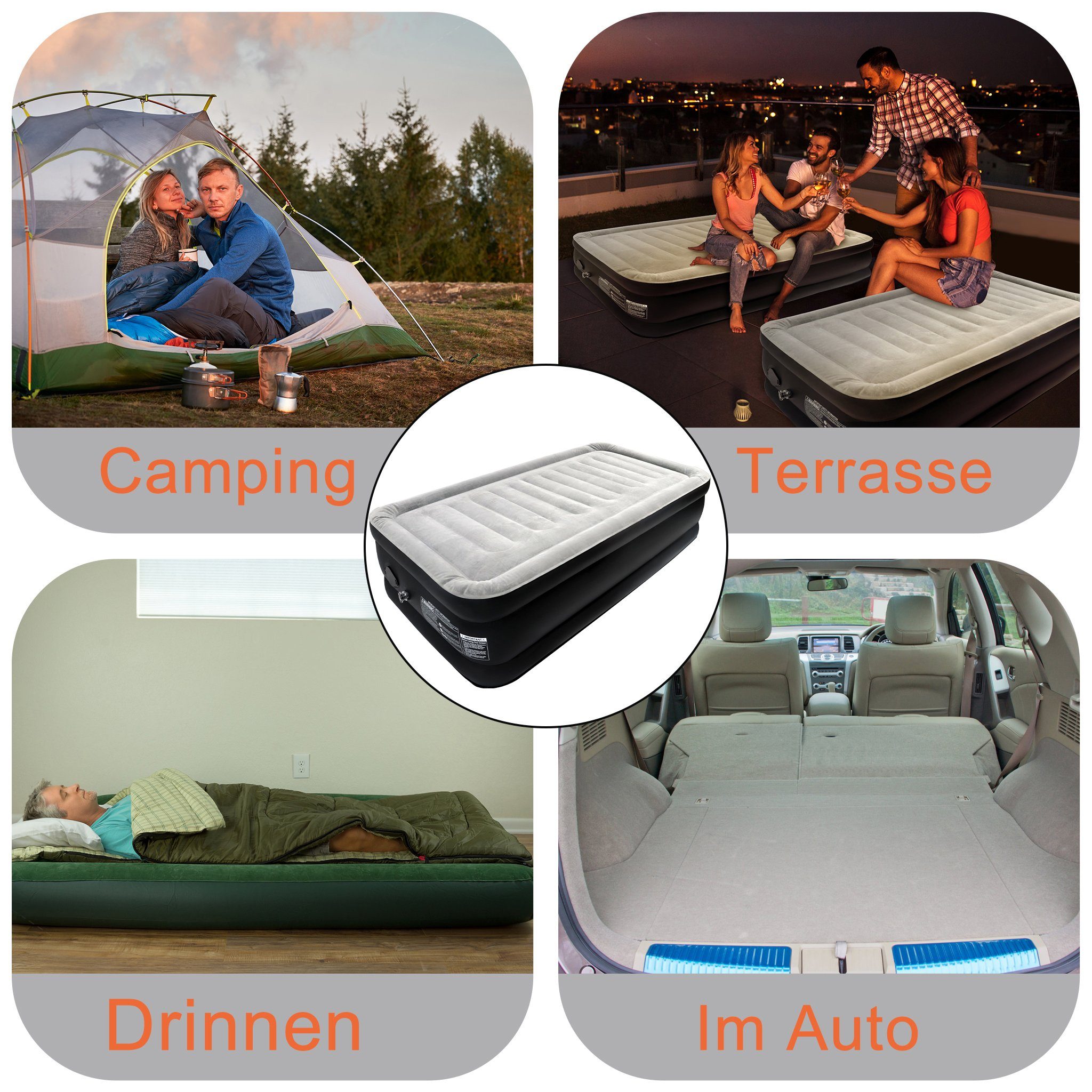 AUFUN Luftbett mit Integrierter Elektrischer Pumpe max 300KG für Camping