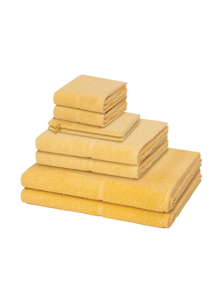Möve for Frottana 2 X Wasch- 2 X Gäste- 2 X Dusch- 2 X Handtuch im Set Pearl in Maize günstig kaufen 8