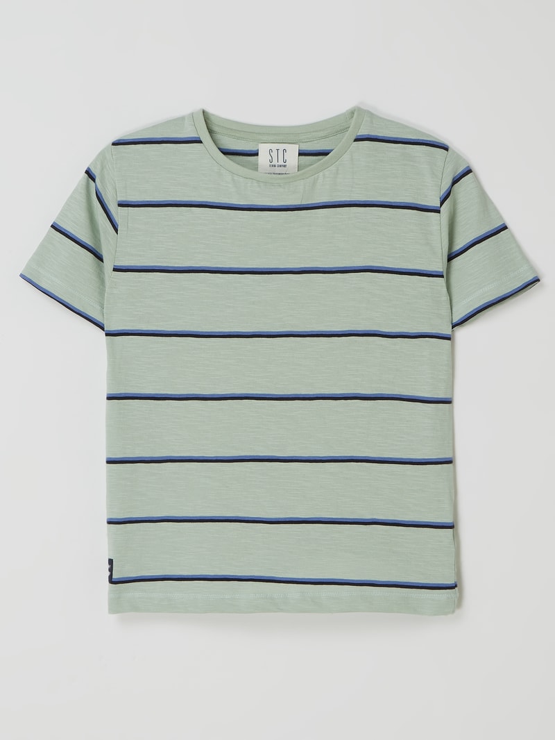 T-Shirt mit Streifenmuster in hellgrün