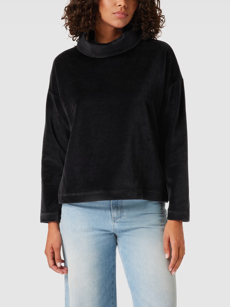 Sweatshirt mit Rollkragen Modell 'Greto' in schwarz