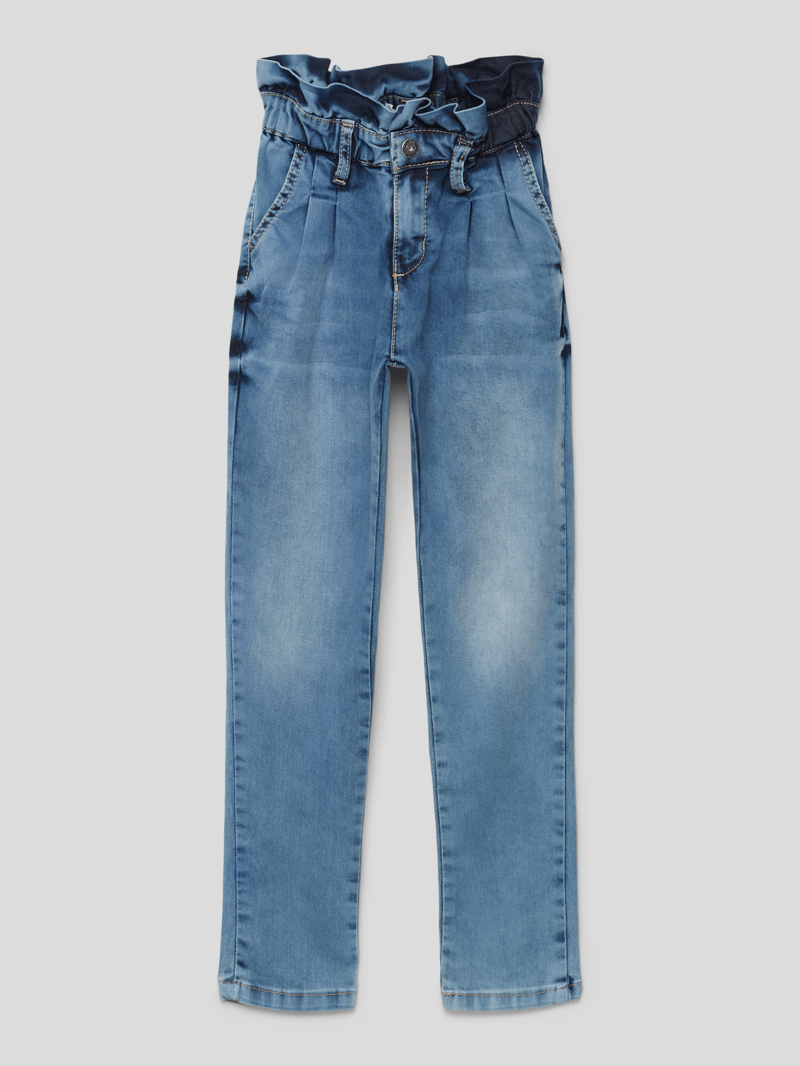Jeans mit Paperbag-Bund in jeans