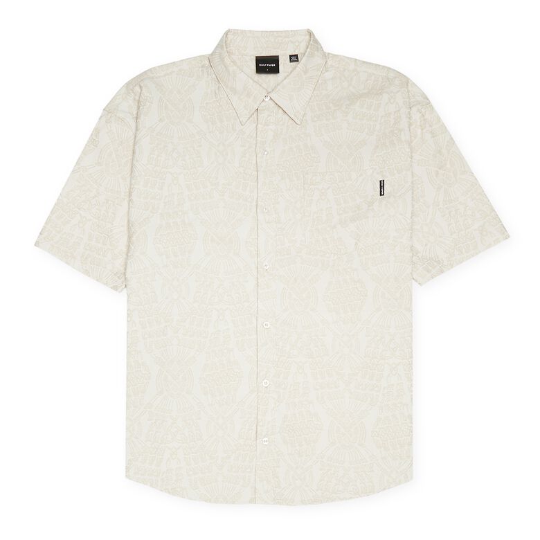 Daily Paper Zuri Macrame Jacquard Shortsleeve Shirt moonstruck beige