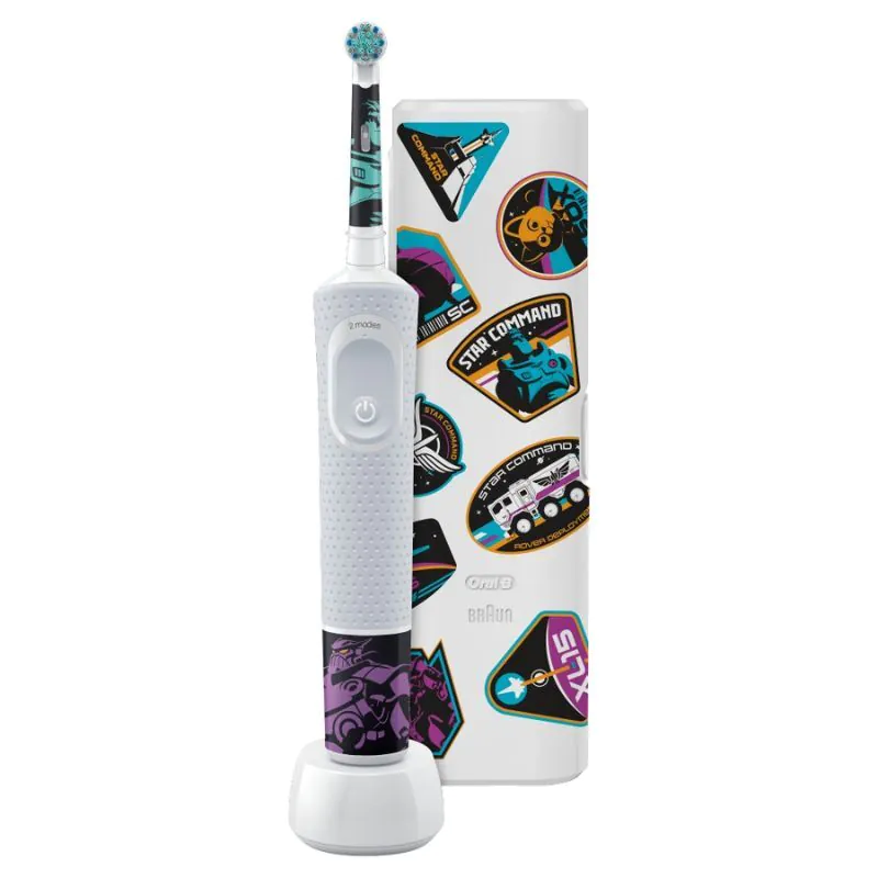„Oral-B Kid 3+ Lightyear“ rinkinys (elektrinis dantų šepetėlis + kelioninis dėklas)