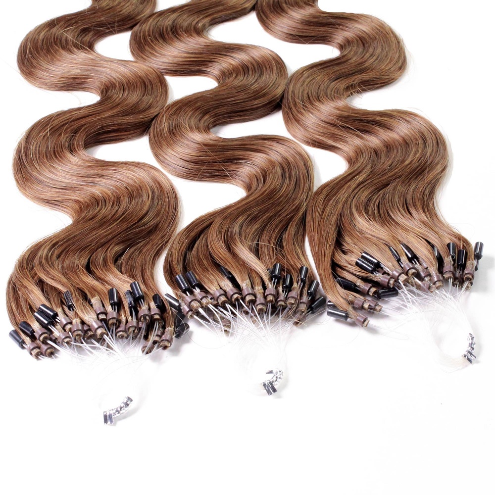 hair2heart Extensions à froid cheveux naturels #8 Marron clair 1g extensions
