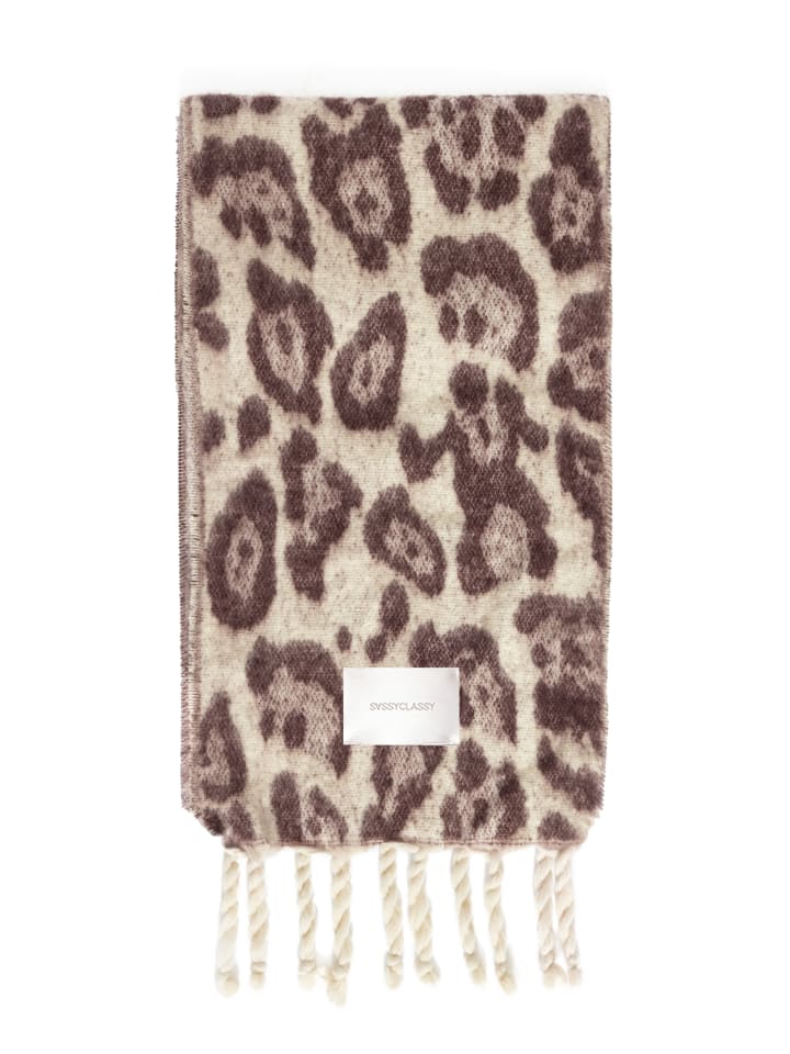 SASSYCLASSY Schal mit Leo-Print in Offwhite günstig kaufen onesize