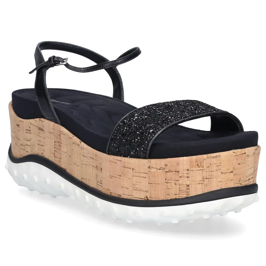 Miu Miu - Plateausandalen Veloursleder - schwarz