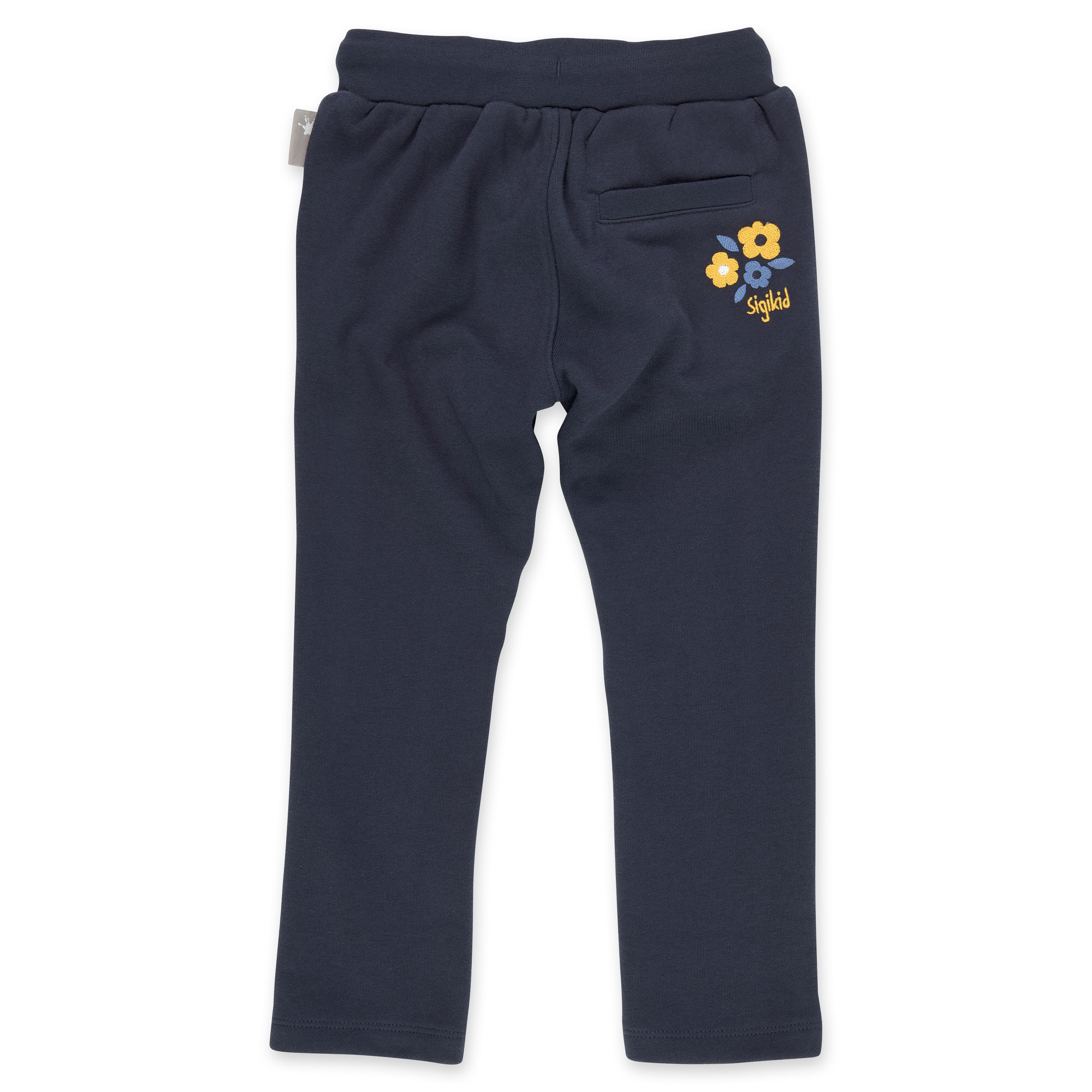 Dunkelblaue Kinder Sweathose Blümchen