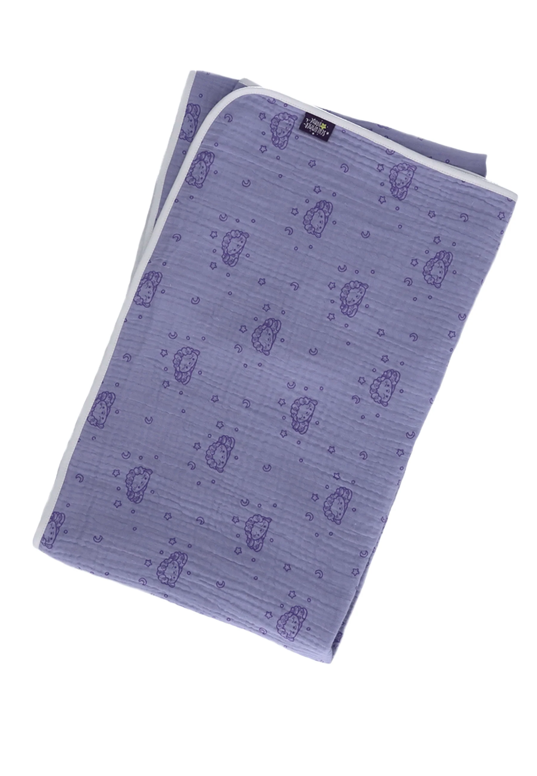 Babydecke, Musselin allover Motiv Schlummerschaf