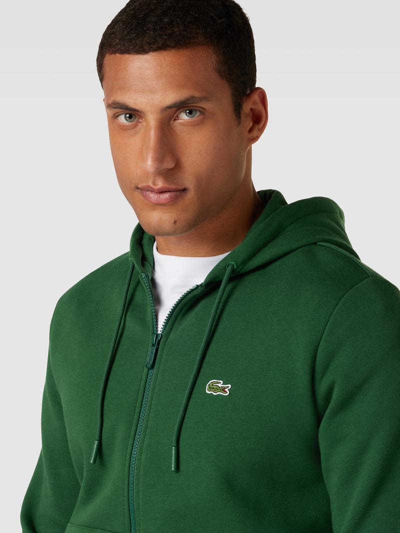 Sweatjacke mit Logo-Stitching in grün