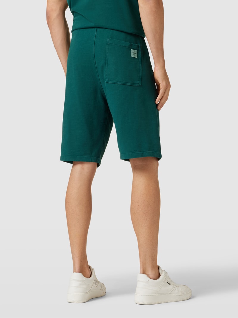 Sweatshorts mit Tunnelzug Modell 'Washer' in petrol
