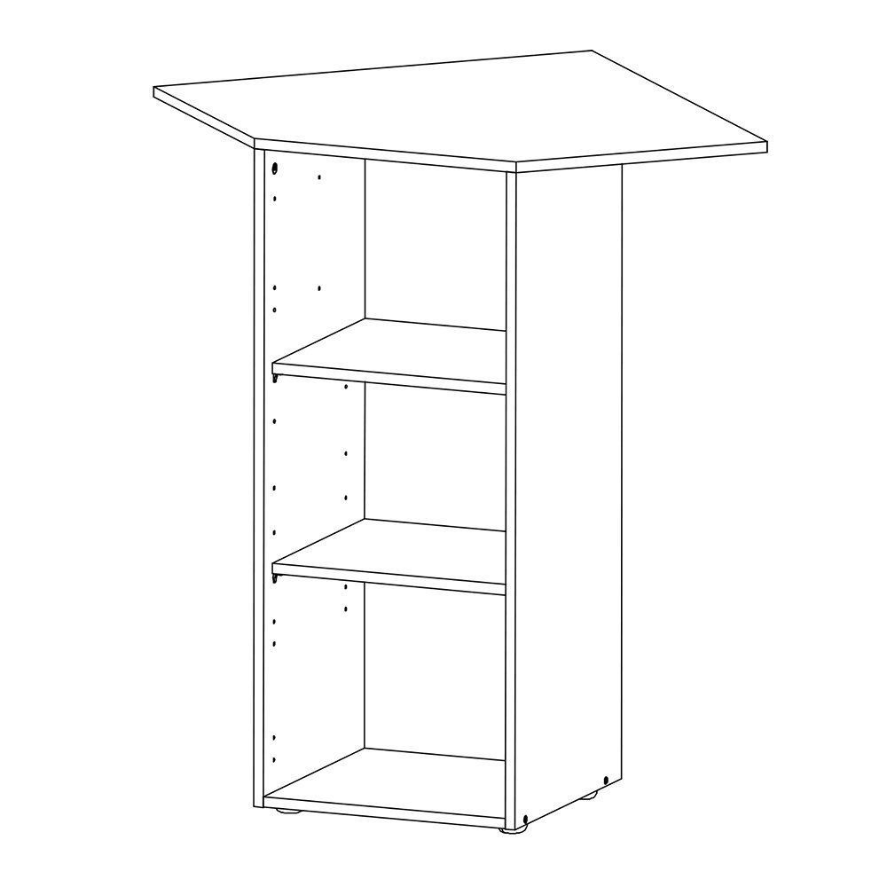 Lomadox Eckregal MIAMI-43, Eckregal, graphit, 3 offene Fächer, ca. 98cm hoch