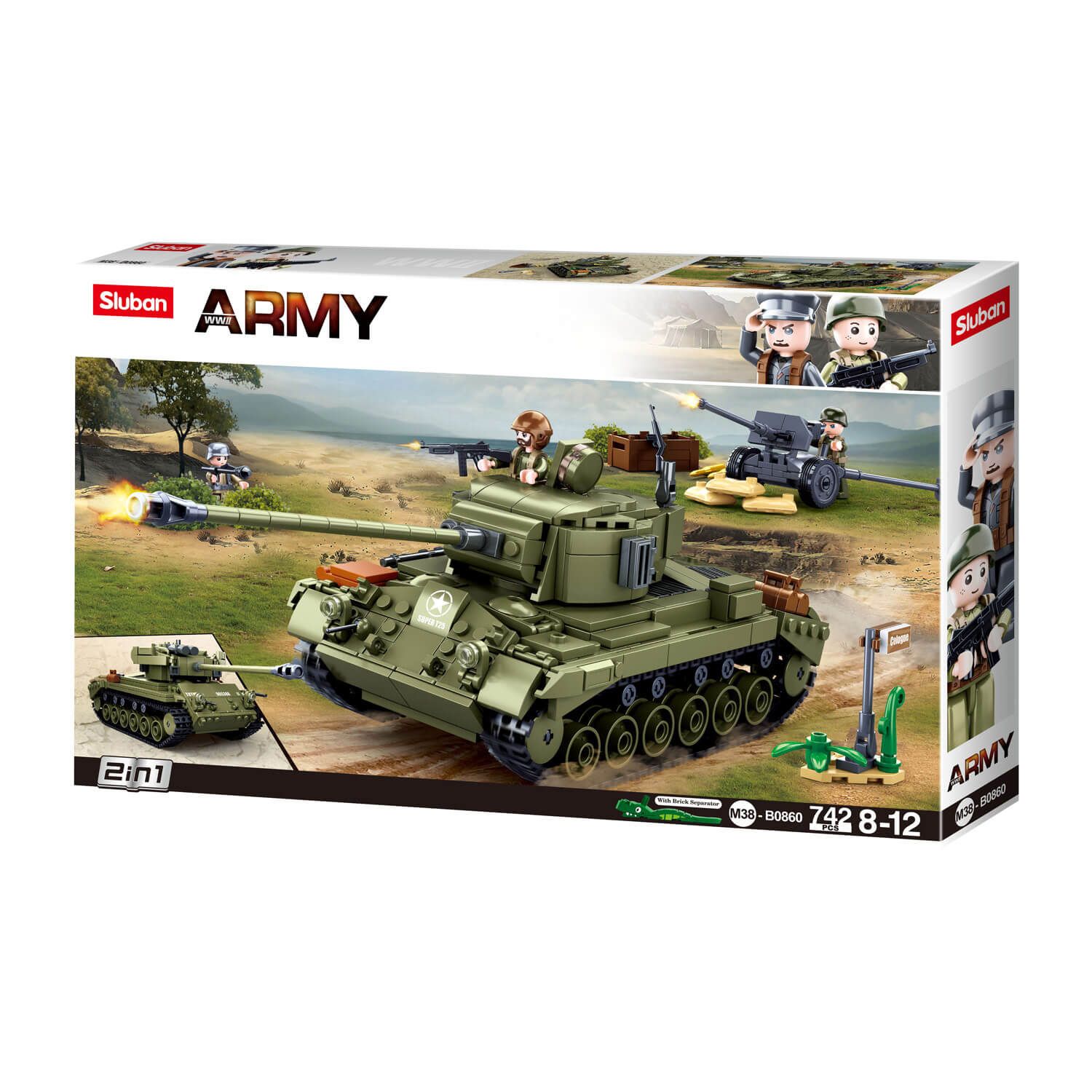 WWII Mittlerer All. Panzer II 2in1 Bausteine Set M38-B0860