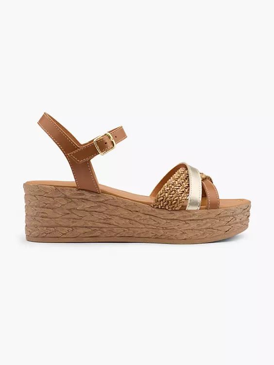 5th Avenue Leder Keilsandalette