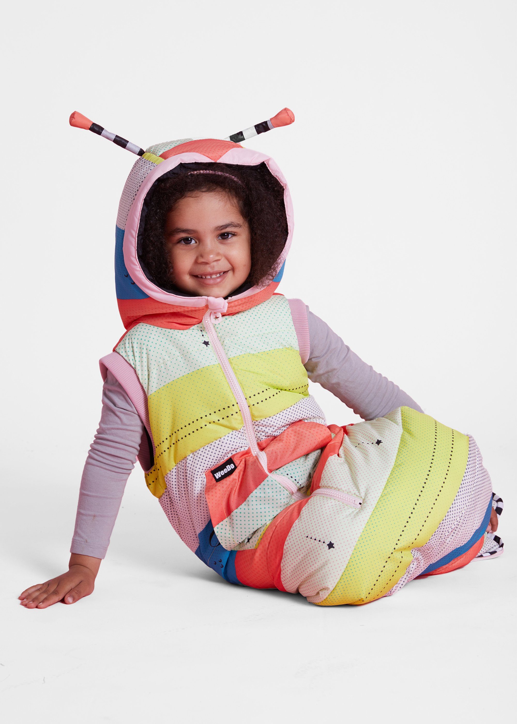 WeeDo Funktionsweste HOLLY aus einem Schlafsack wird Dank des Kordelzugs eine Weste