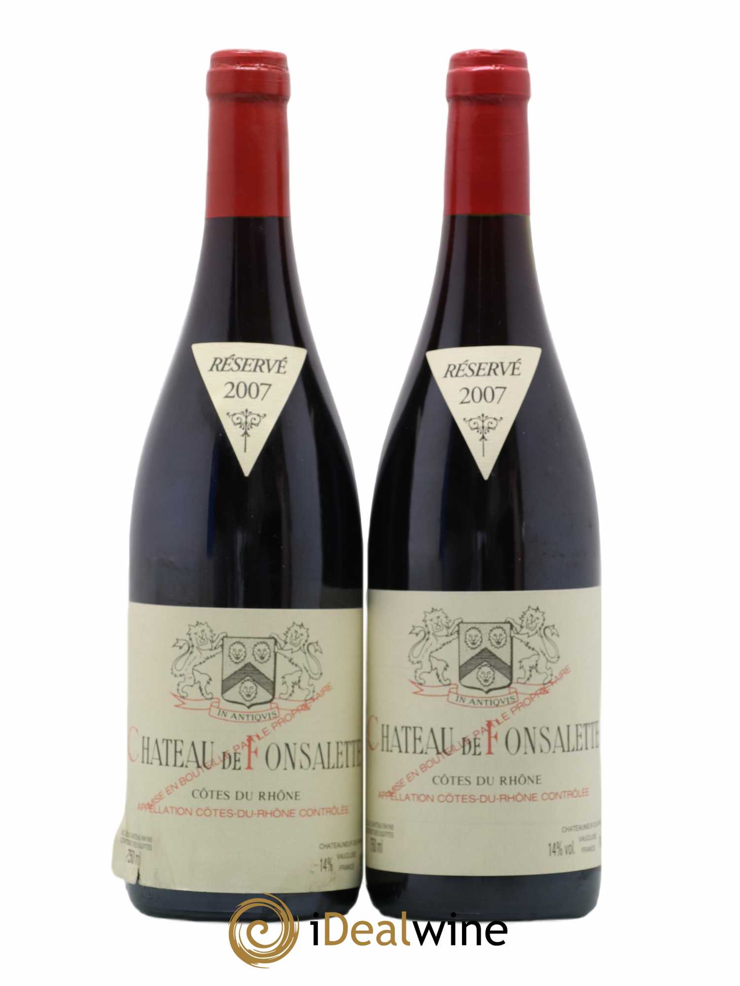 Côtes du Rhône Château de Fonsalette Emmanuel Reynaud  2007 - Lot de 2 Bouteilles