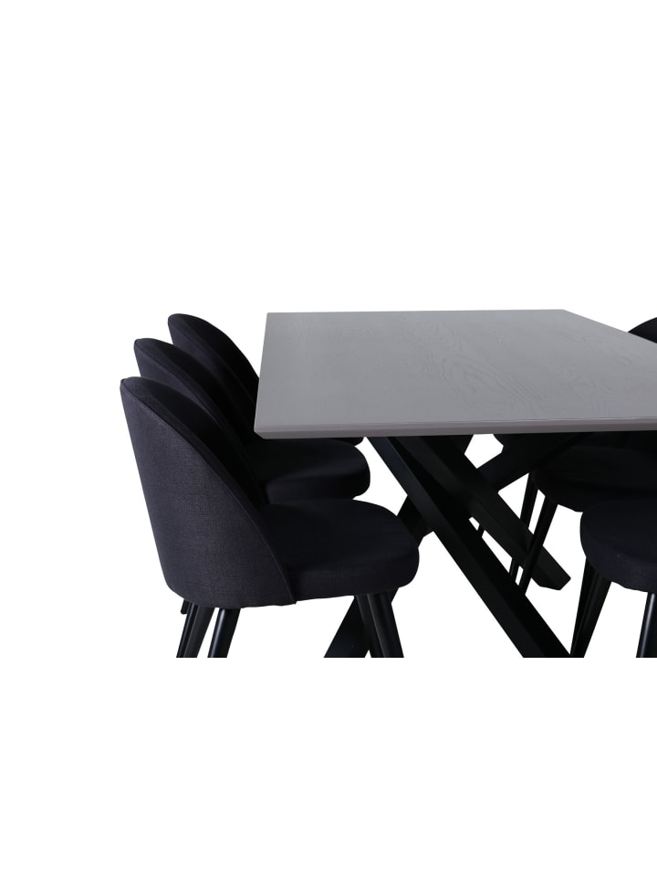 ebuy24 Essgruppe Piazza 22 (7-teilig) Schwarz 90 x 180 cm günstig kaufen onesize