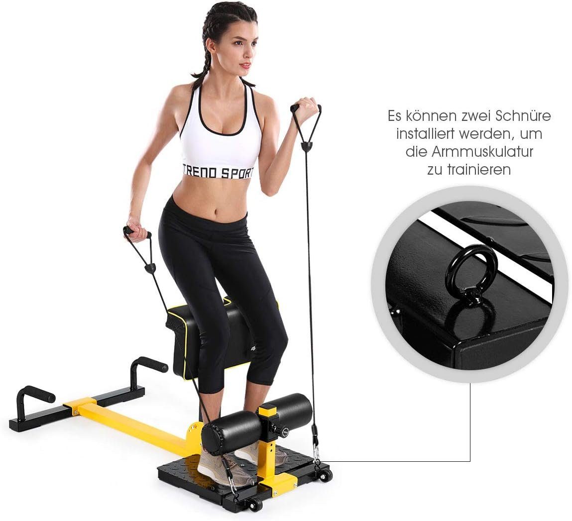 KOMFOTTEU Multitrainer Kniebeugentrainer, mit 2 Rädern und Multipositionsablage