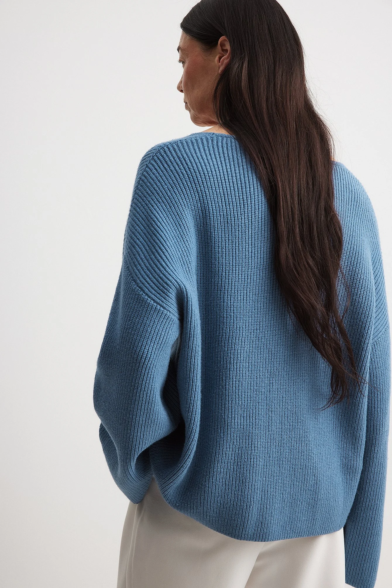 V-Ausschnitt Strickpullover