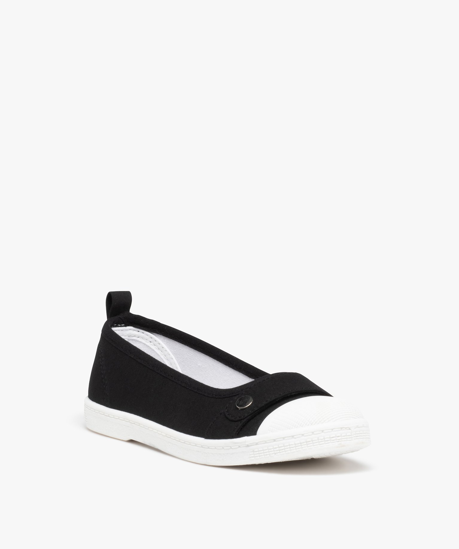 Ballerines fille en toile avec bout renforcé noir | GEMO