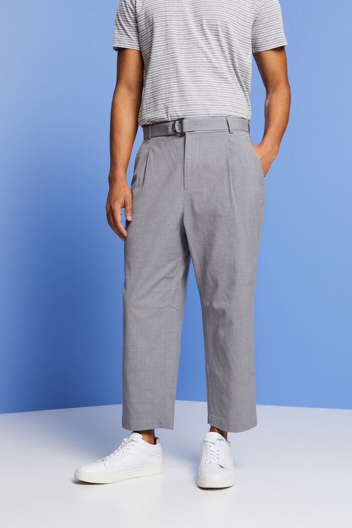 Hose mit weitem Bein und Gürtel, Wollmix