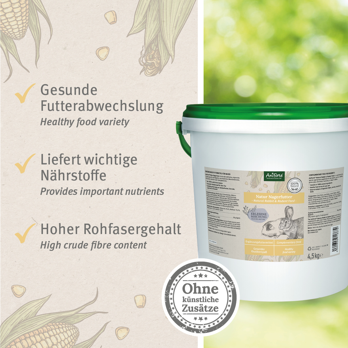 Aniforte Hauptfutter Aniforte Natur Nagerfutter 4,5kg