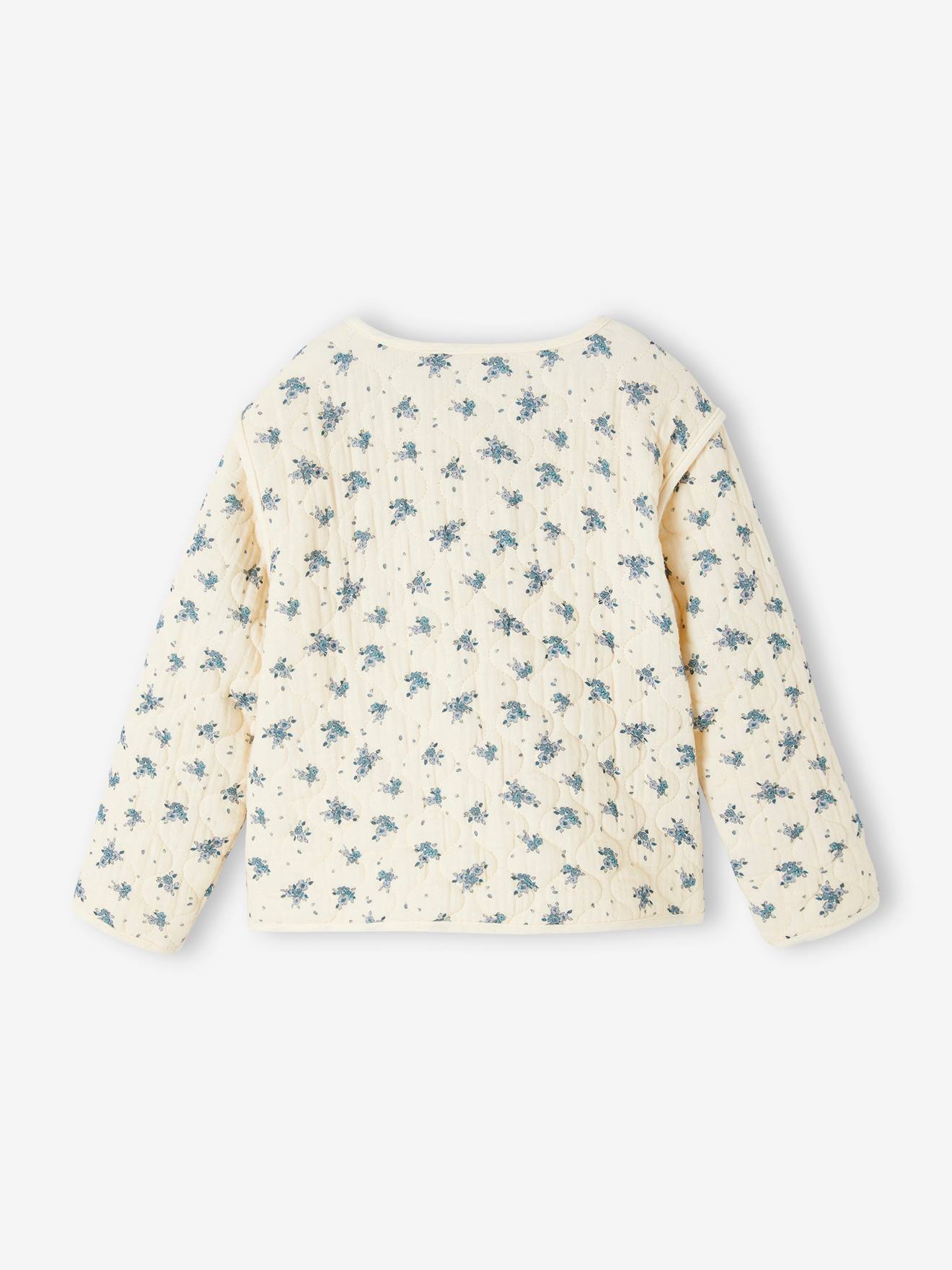 Vertbaudet Mädchen Musselin-Jacke, leichte Recycling-Wattierung - wollweiß