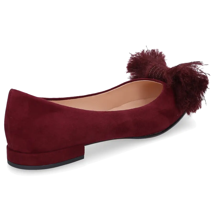 Unützer - Ballerinas 8501 Veloursleder Schleife bordeaux - rot