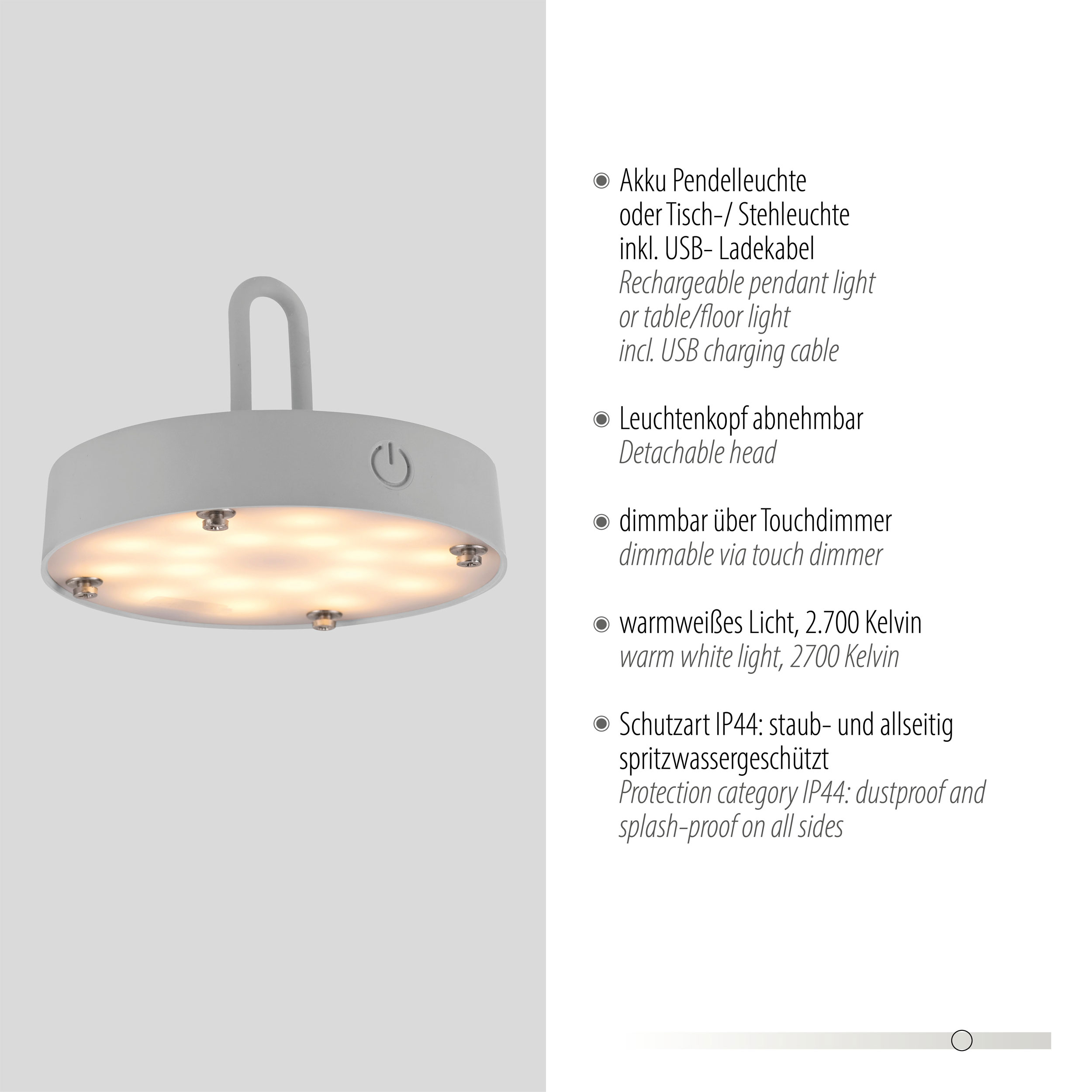 JUST LIGHT.LED-Akku-Tischleuchte 1 flg