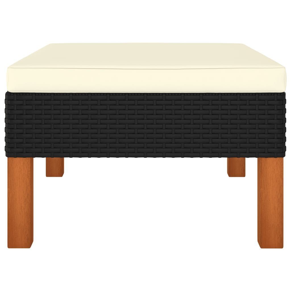 vidaXL Loungesofa 3-tlg. Garten-Lounge-Set Poly Rattan und Eukalyptus Massivholz, 1 Teile