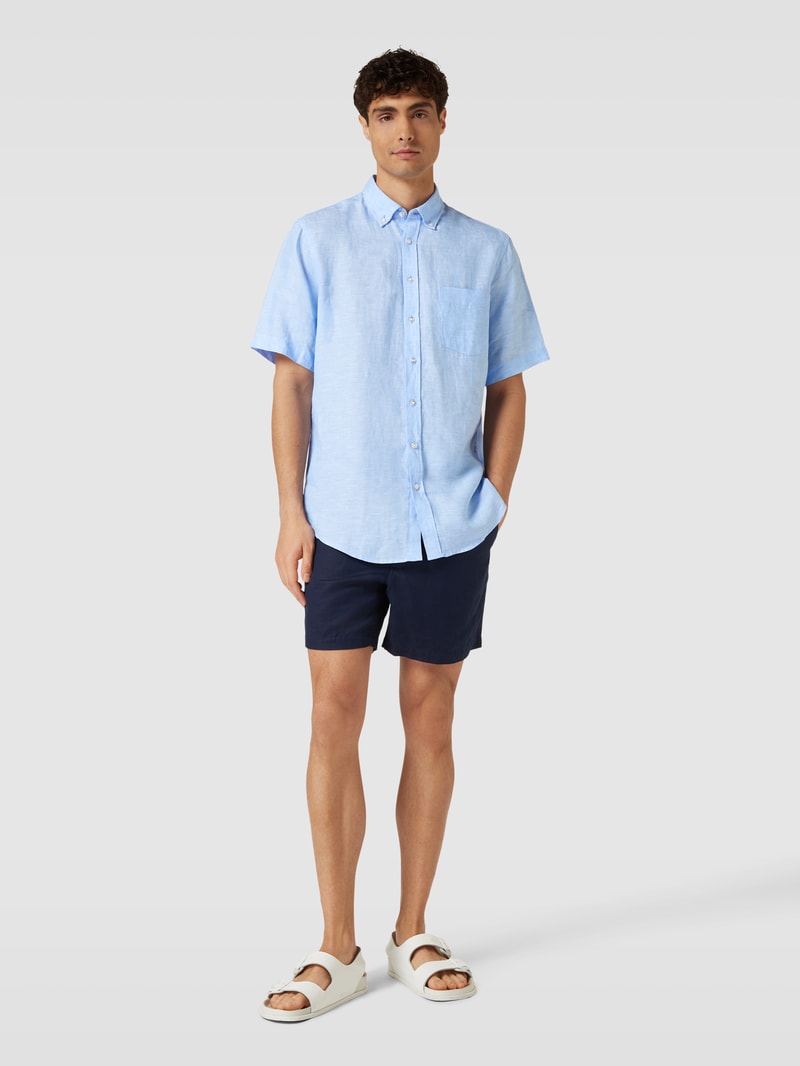 Freizeithemd mit Button-Down-Kragen in bleu
