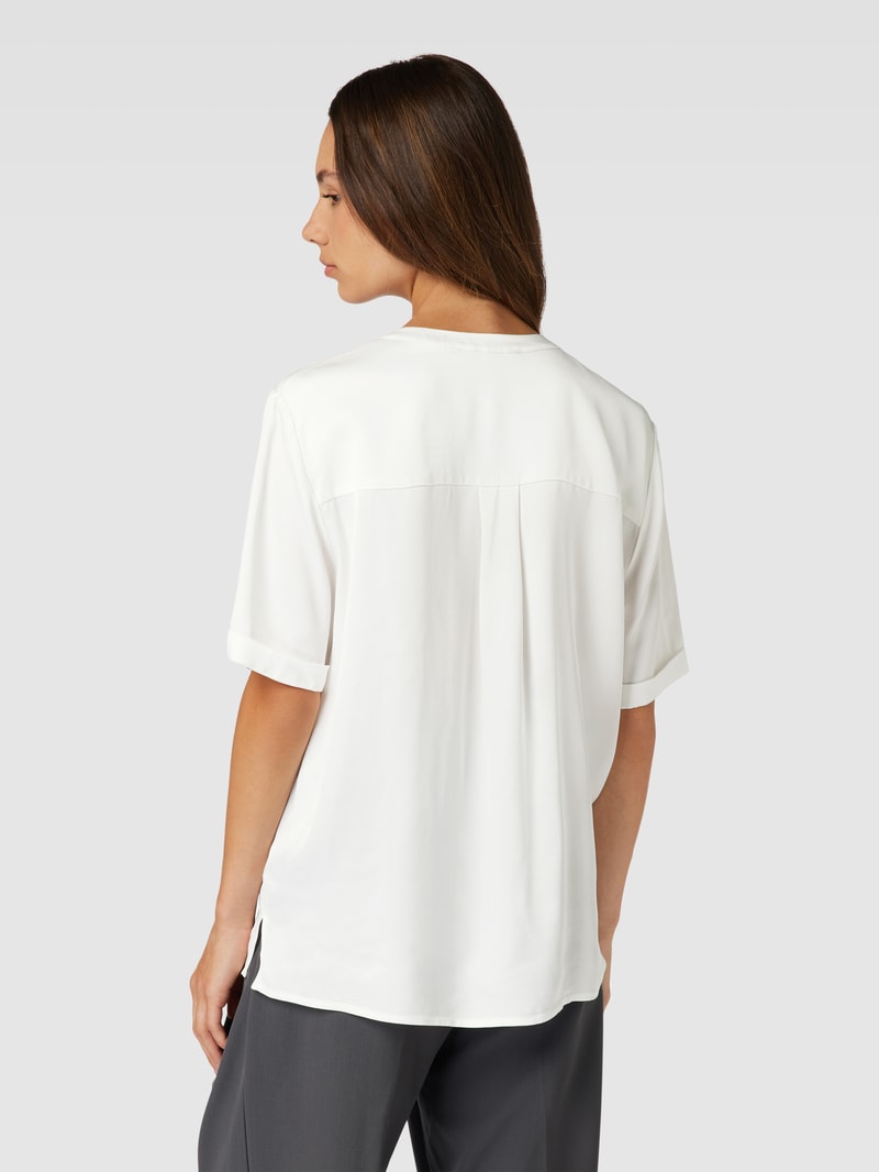 Blusenshirt aus Viskose mit V-Ausschnitt in offwhite