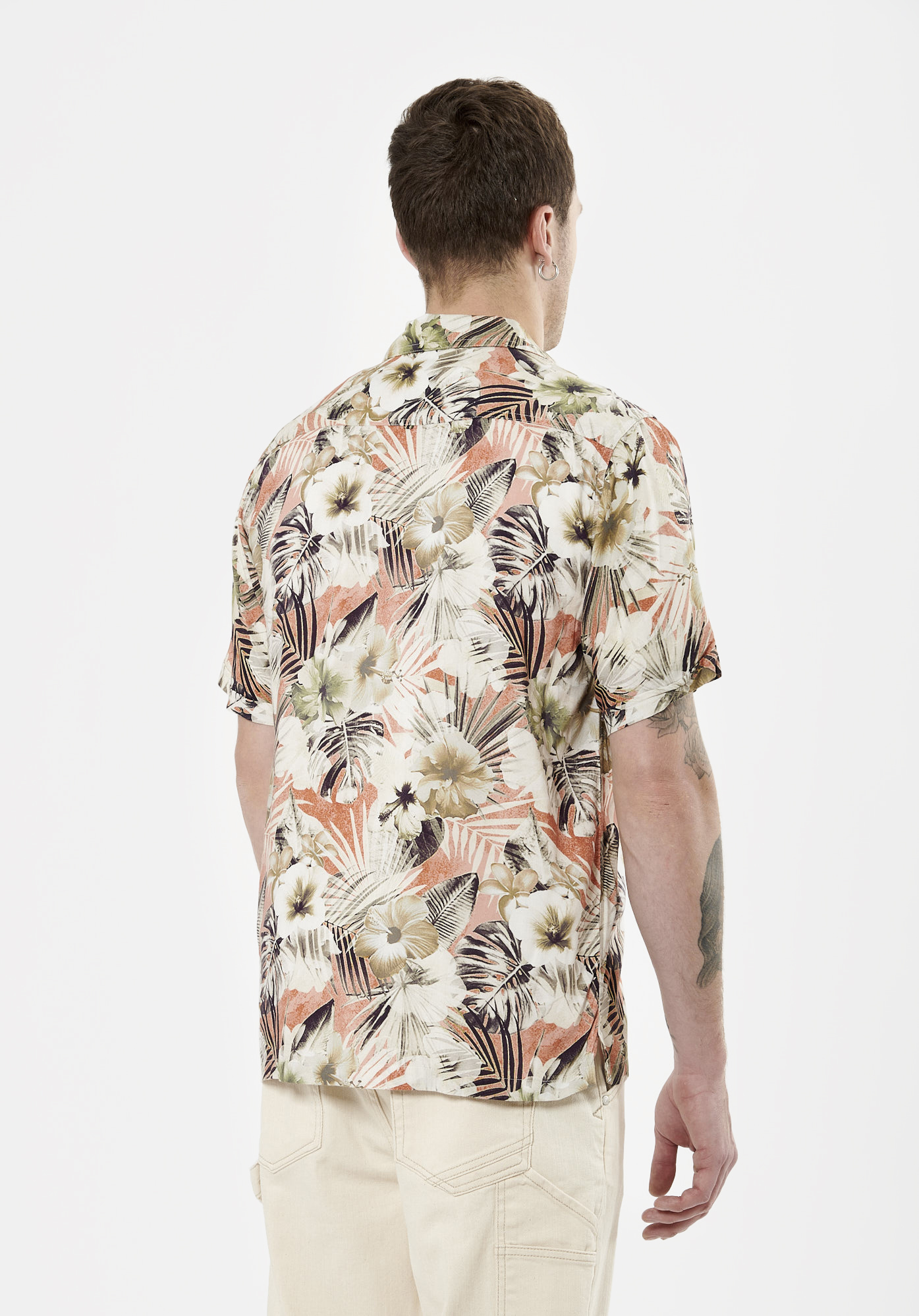 MIKE   Chemise fleurie beige Homme