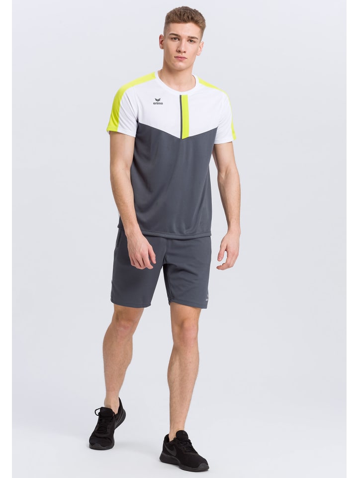 erima Squad T-Shirt in weiss/slate grey/bio lime günstig kaufen