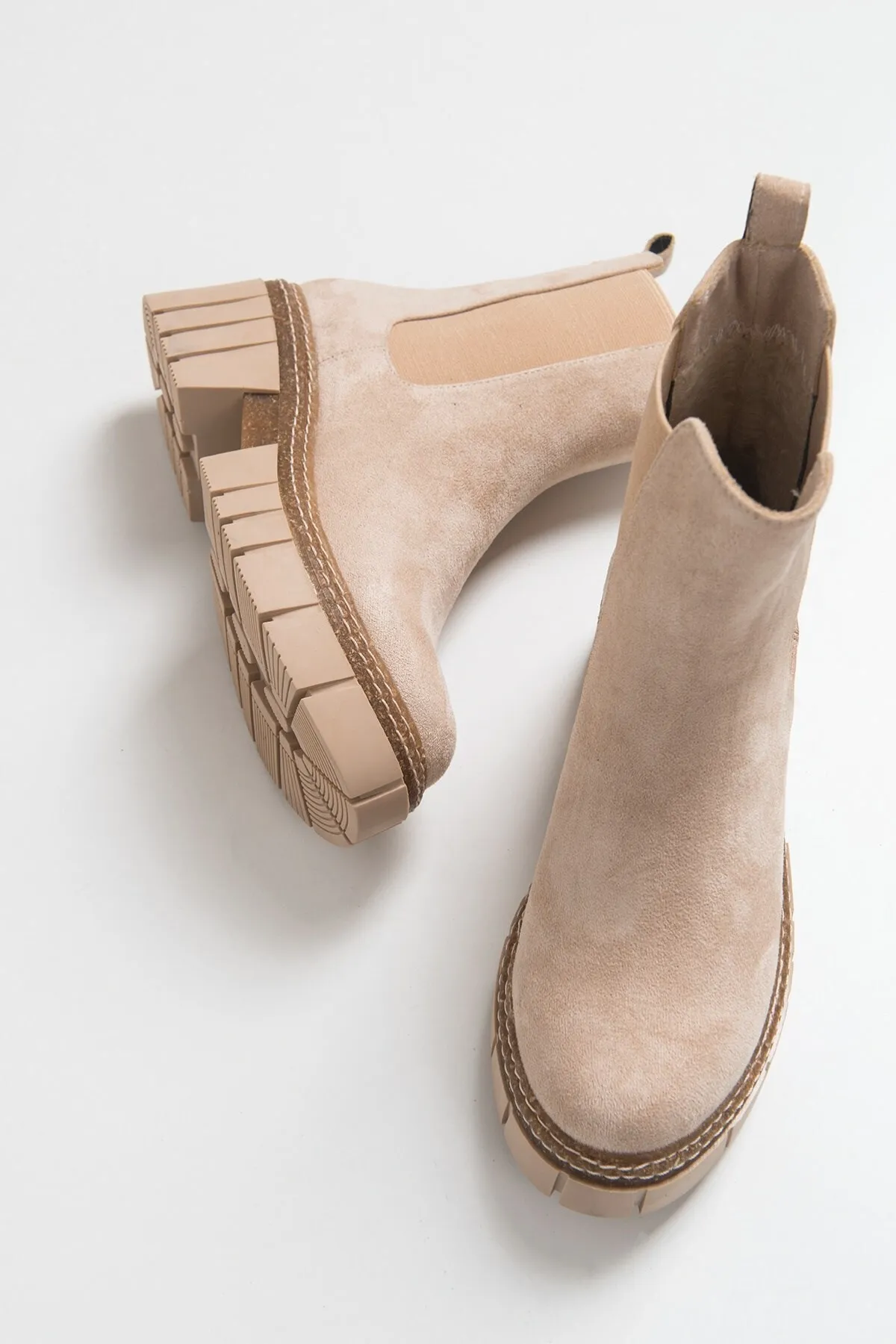 LuviShoes  Luz Beige Wildleder Damenstiefel