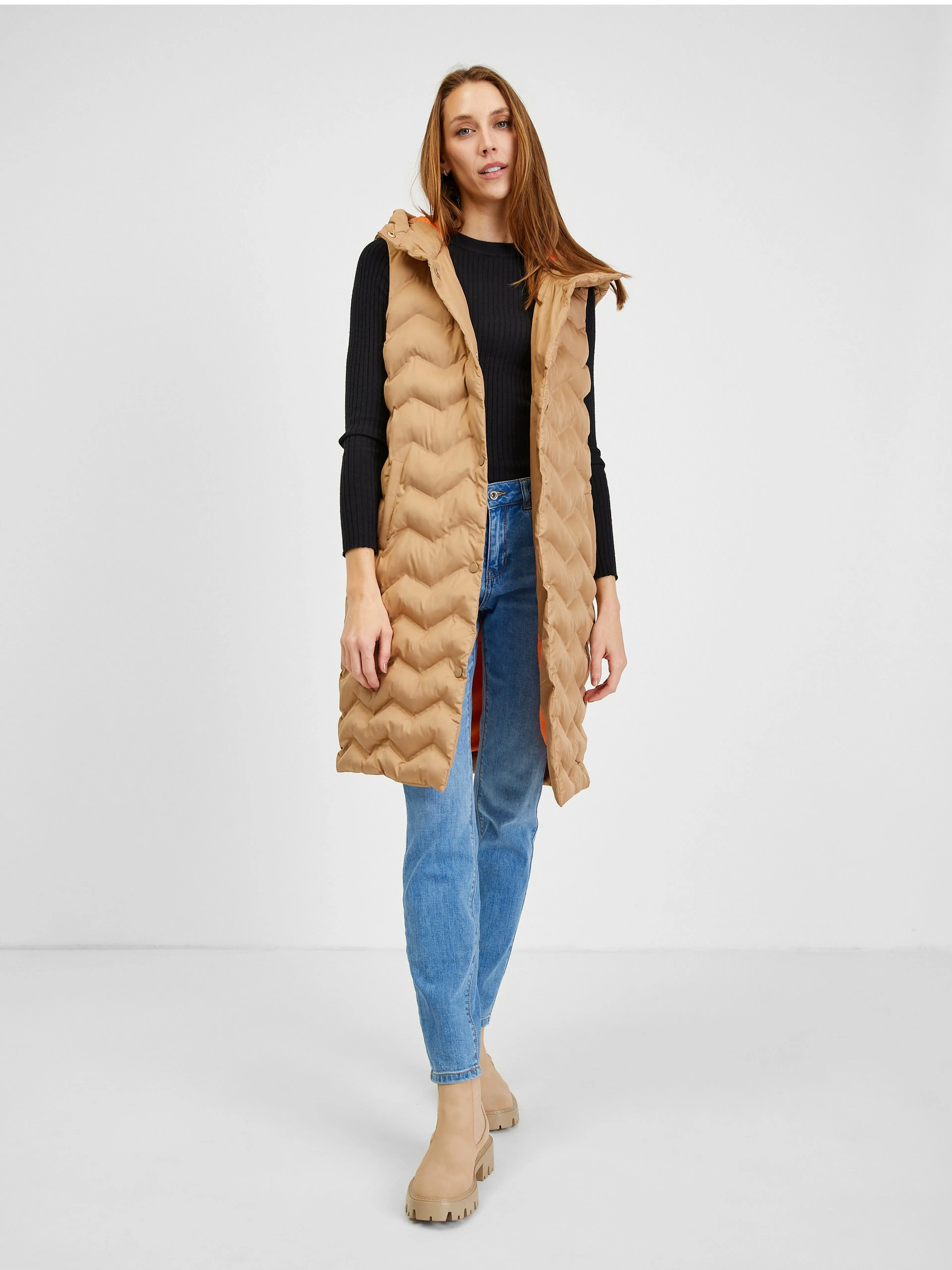 Braune Damen-Steppweste ORSAY