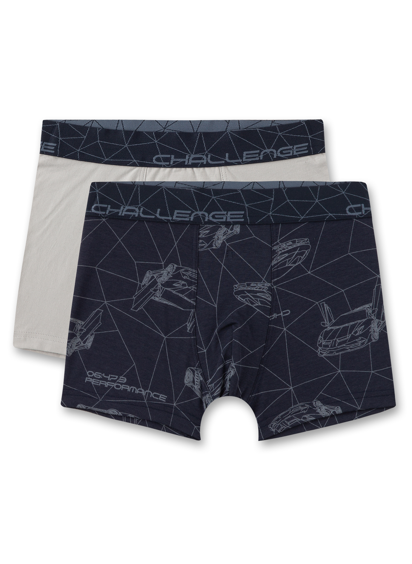 Jungen-Hipshorts (Doppelpack=) Blau & Grau