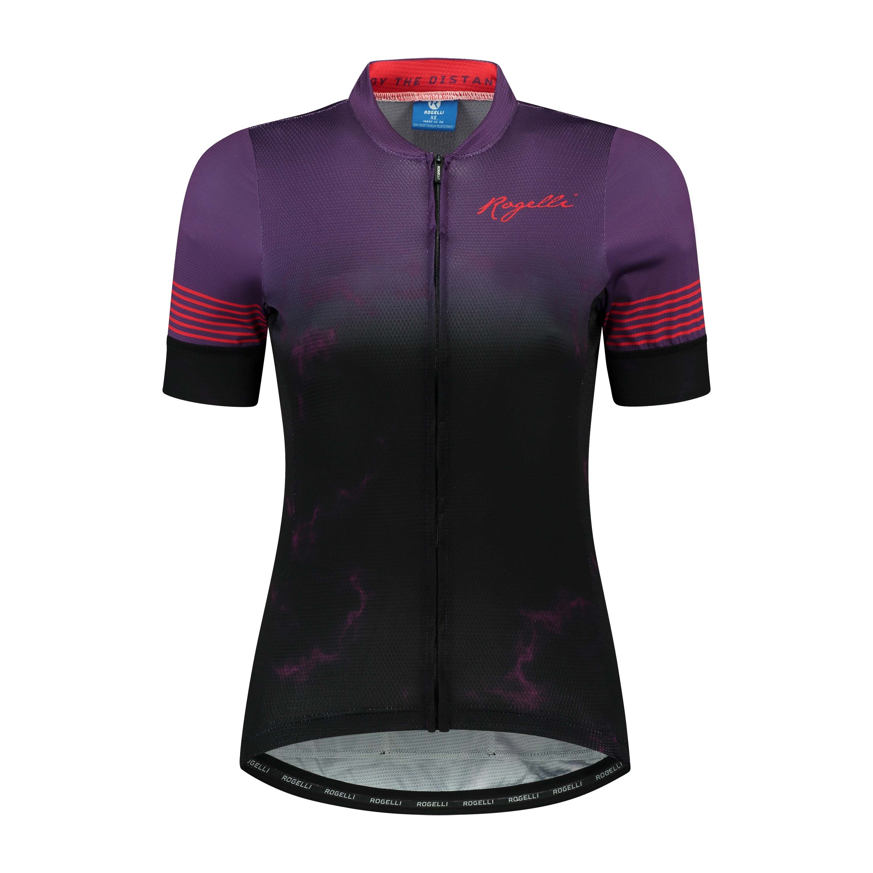 Rogelli Marble Lila/Rot Damen Radtrikot Kurzarm