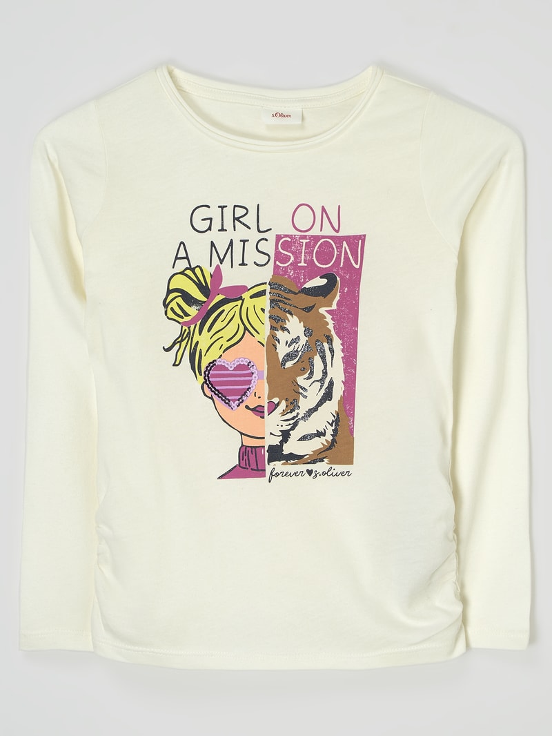 Longsleeve aus Bio-Baumwolle in offwhite