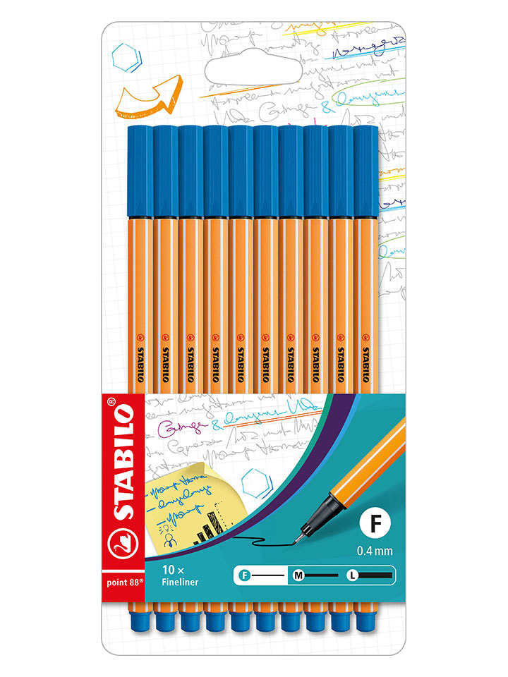 STABILO Fineliner ''STABILO point 88'' in Blau - 10 Stück günstig kaufen onesize