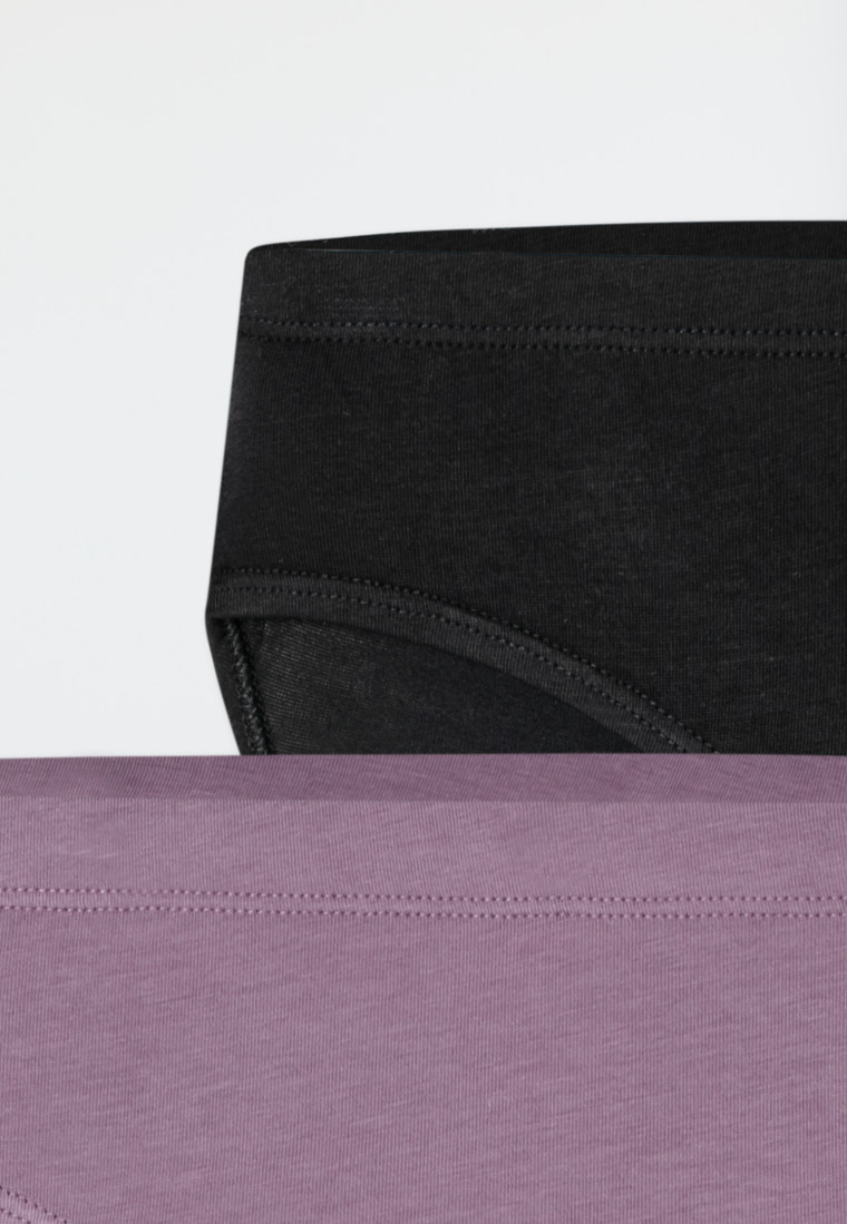 Slips 2er-Pack schwarz/ violett - Fresh Vibe