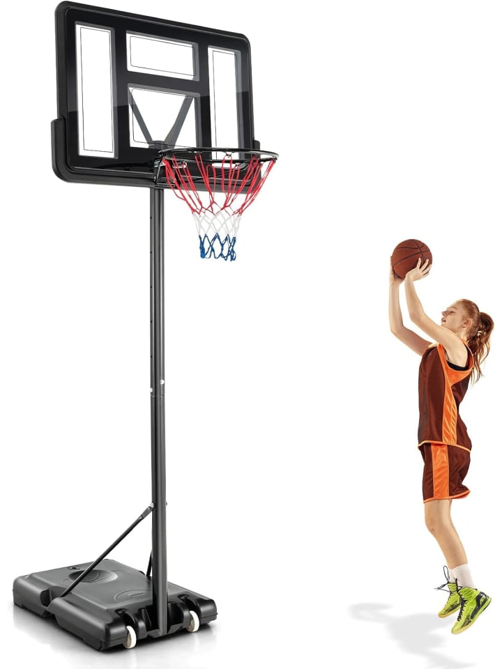 COSTWAY Basketballständer 130-305 cm in Schwarz günstig kaufen 90 cm