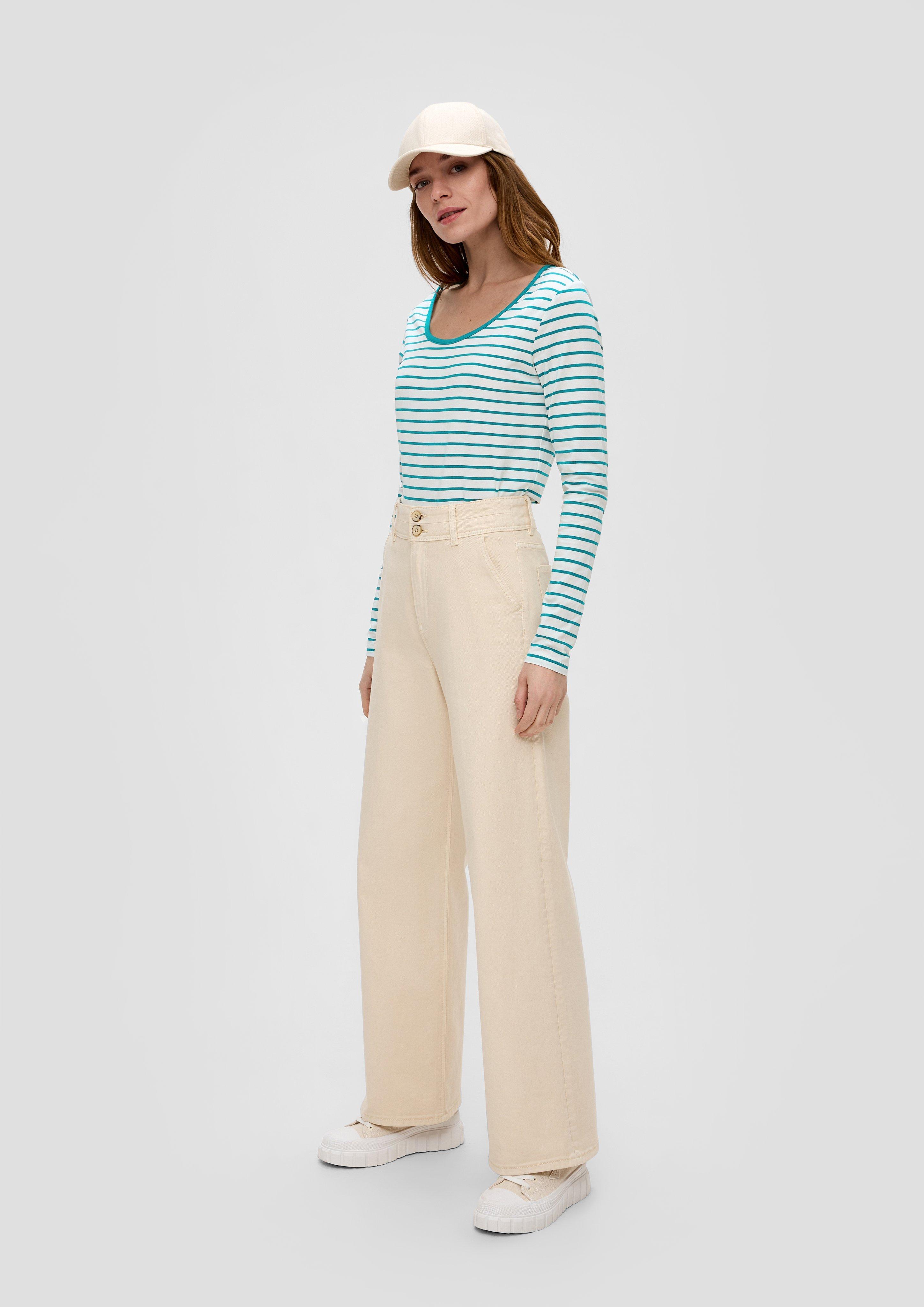 Langarmshirt mit tiefem Rundhalsausschnitt  2141909-66G2