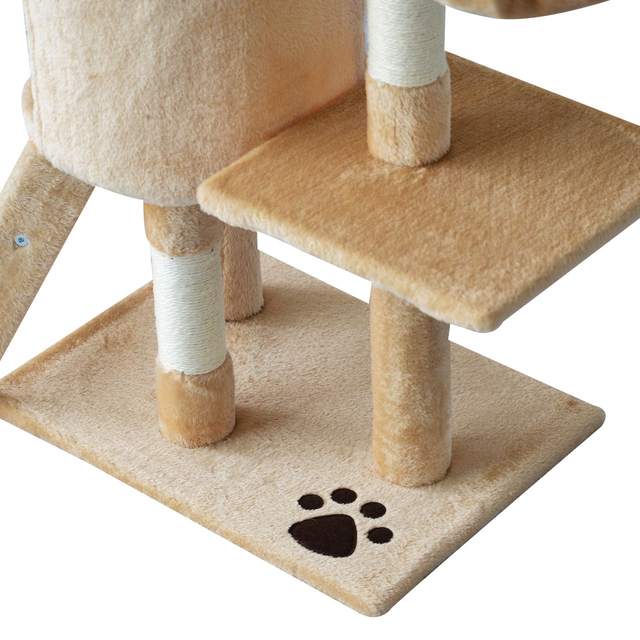 PawHut Katzenbaum Kratzbaum Katzenkratzbaum Kletterbaum Katze Treppe 4 Spielzeug
