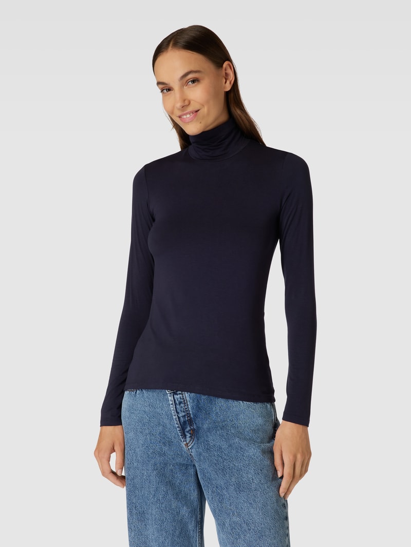 Longsleeve in melierter Optik Modell 'MULTIF' in marineblau